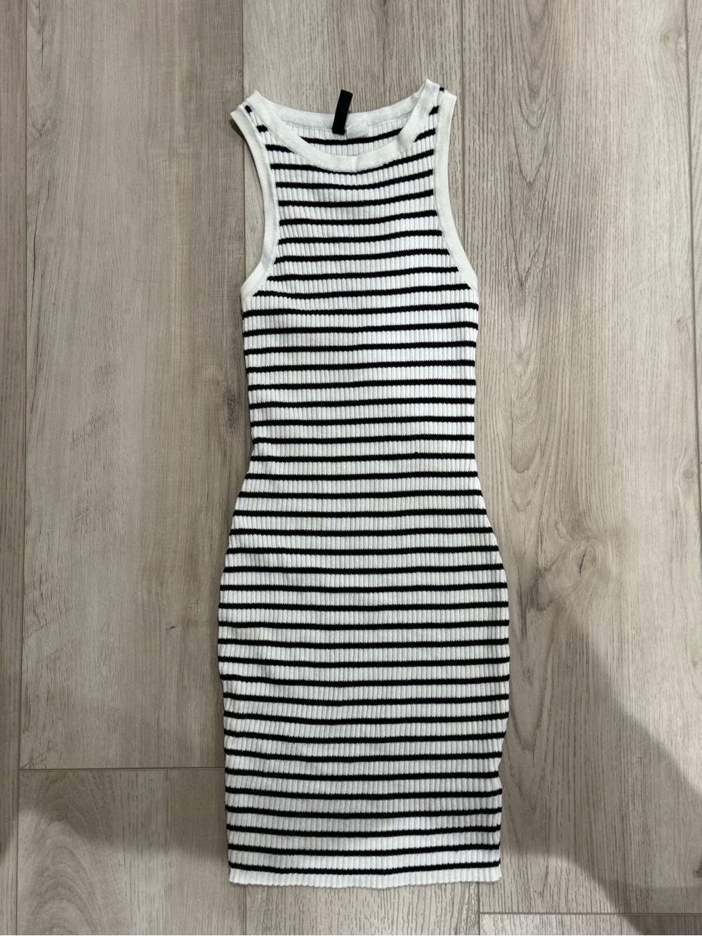 H&M Black & White Ribbed Mini Tank Dress